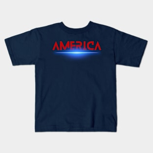 america neon light Kids T-Shirt